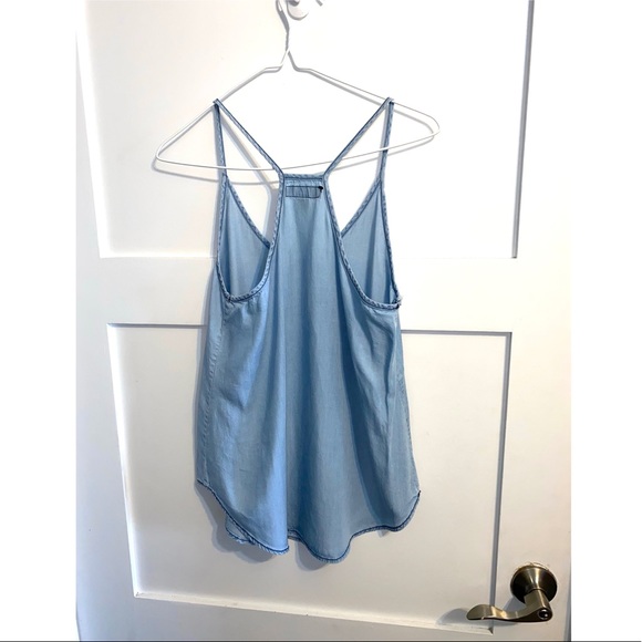 100% Tencel Blue Tank Shirt XS - Picture 2 of 6